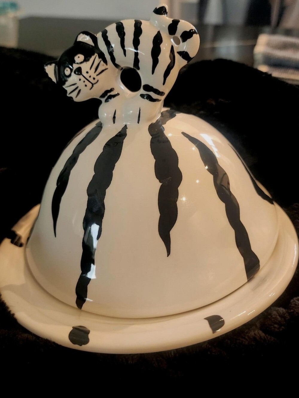 Cheri Lane Cat Butter Dish | Ceramic Butter Keeper with Lid